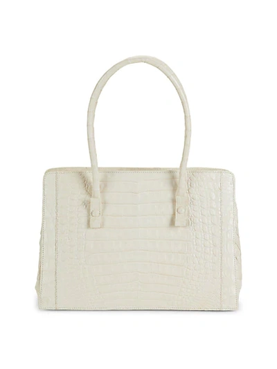 Nancy Gonzalez Large Crocodile Leather Tote In Cream