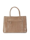 Nancy Gonzalez Large Crocodile Leather Tote In Taupe