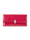 ALEXANDER MCQUEEN PATENT LEATHER FLAP CONTINENTAL WALLET,0400012326139