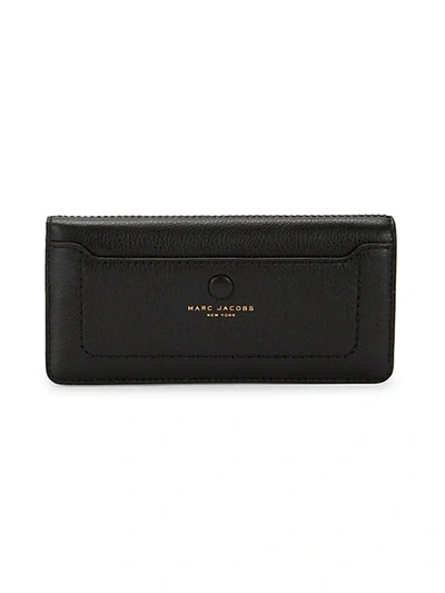 Marc Jacobs Empire City Open Face Leather Wallet In Black