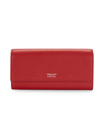 Giorgio Armani Logo Continental Wallet In Red