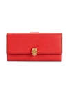 ALEXANDER MCQUEEN PEBBLED LEATHER SNAP LONG WALLET,0400011911416