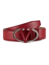 Valentino Garavani Logo Buckle Leather Belt In Rosso