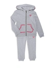True Religion Baby Girl's 2-piece Cotton Hoodie & Pants Set In Heather Grey
