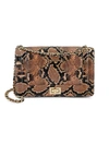 VALENTINO BY MARIO VALENTINO ALICE SNAKESKIN-EMBOSSED LEATHER SHOULDER BAG,0400011110614