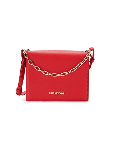 Love Moschino Link Mini Crossbody In Rosso