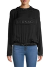 VERSACE ACTIVEWEAR SILK LOGO BLOUSON HOODIE,0400011393685