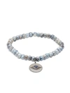 Bavna Sterling Silver, Coated Sapphire, Diamond & Blue Sapphire Bead Bracelet