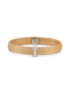 ALOR 18K ROSE GOLD STAINLESS STEEL DIAMOND CABLE CUFF,0400010560560