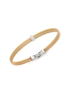 Alor 18k Gold & Stainless Steel Diamond Rope Bangle Bracelet