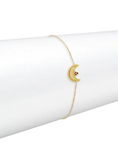 Legend Amrapali Heritage 18k Yellow Gold Crescent Ruby Pendant Bracelet