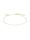 SAKS FIFTH AVENUE 14K YELLOW GOLD CROSS PENDANT ANKLET,0400011020896