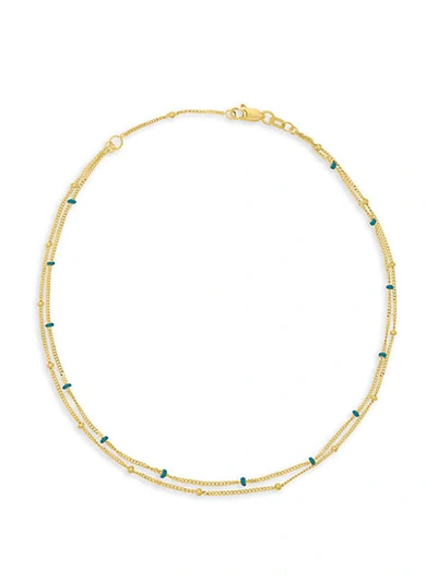 Saks Fifth Avenue 14k Yellow Gold Double Strand Anklet