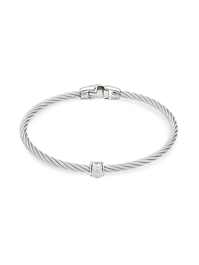 Alor 18k White Gold, Stainless Steel & Diamond Cable Bracelet