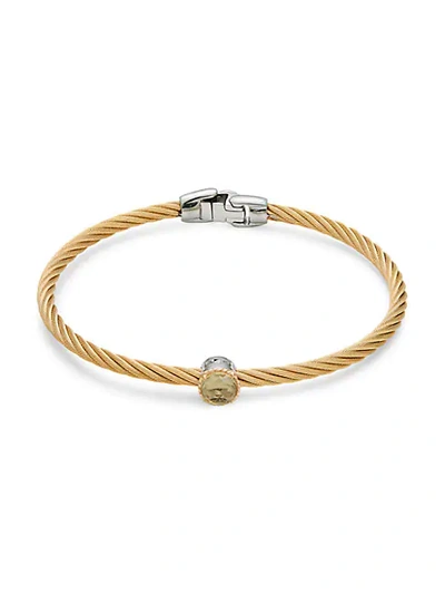 Alor Two-tone Stainless Steel, 18k Yellow Gold & Citrine Bracelet