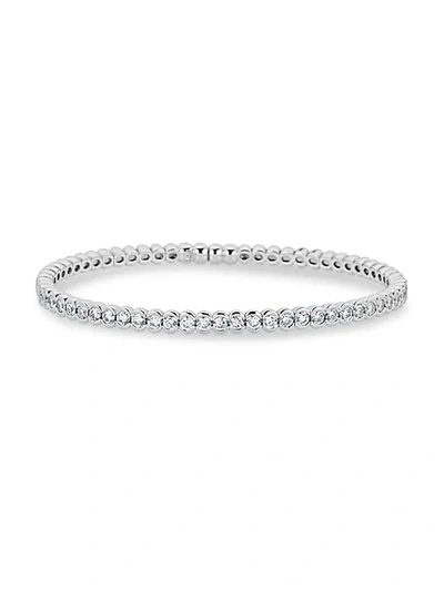 Saks Fifth Avenue 14k White Gold & White Diamond Bangle Bracelet