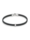 ALOR STAINLESS STEEL, 18K WHITE GOLD & DIAMOND CABLE BRACELET,0400012166723