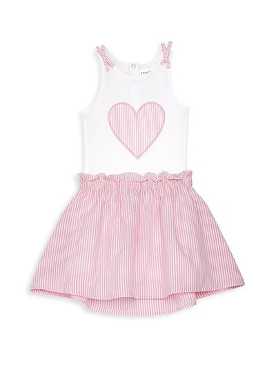 Andy & Evan Baby Girl's 2-piece Heart & Stripes Bodysuit & Skirt Set In Pink