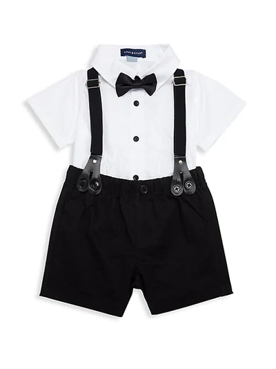 Andy & Evan Kids' Baby Boy's 3-piece Dress Shirt, Bow Tie & Suspender Shorts Set In White