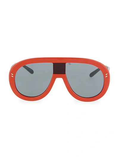 Stella Mccartney Novelty 60mm Shield Sunglasses In Orange Red