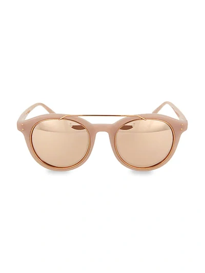 Linda Farrow Novelty 51mm Round Sunglasses In Dusty Rose