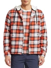 MADISON SUPPLY HOODED CHECK FLANNEL POCKET SHIRT,0400011602786