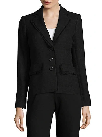 Karl Lagerfeld Textured Notch Lapel Blazer In Black