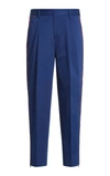 MISSONI STRIPE-DETAILED PLEATED COTTON GABARDINE TROUSERS,754228