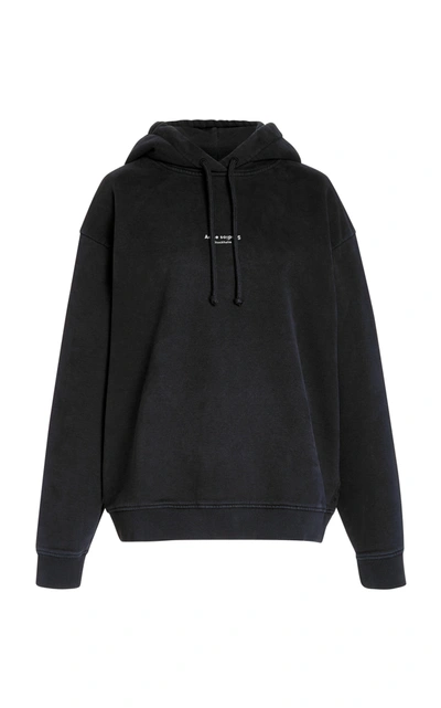 Acne Studios Reverse-logo Hooded Sweatshirt Black