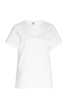 Totême Toteme Monogram Embroidered Curved T Shirt In Black,white