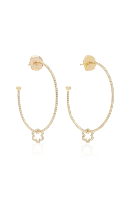 Ashley Mccormick Women's 18k Gold And Diamond Hoop Earrings