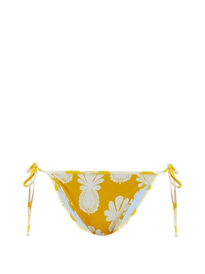 La Doublej Pineapple-print Side-tie Bikini Briefs