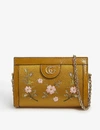 GUCCI OPHIDIA FLORAL-EMBROIDERED SATIN CROSS-BODY BAG,30253877