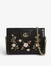 GUCCI OPHIDIA FLORAL-EMBROIDERED SATIN CROSS-BODY BAG,30253851