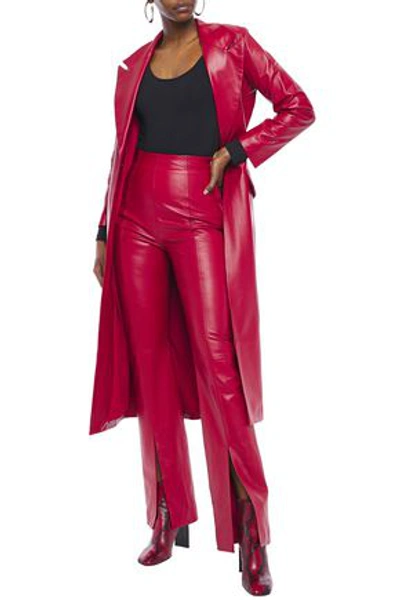 16arlington Fonda Two-tone Leather Bootcut Pants In Red