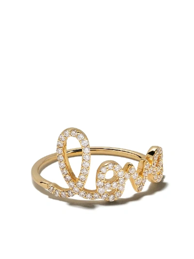Sydney Evan 14kt Yellow Gold Diamond Love Ring