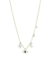 MEIRA T WOMEN'S 14K YELLOW GOLD, DIAMOND & SAPPHIRE EVIL EYE CHARM NECKLACE,0400012397779