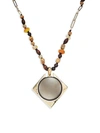 ALEXIS BITTAR WOOD & MIXED BEAD LUCITE PENDANT LONG NECKLACE,0400012125852