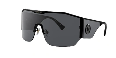 Versace Ve2220 Black Male Sunglasses In Dark Grey