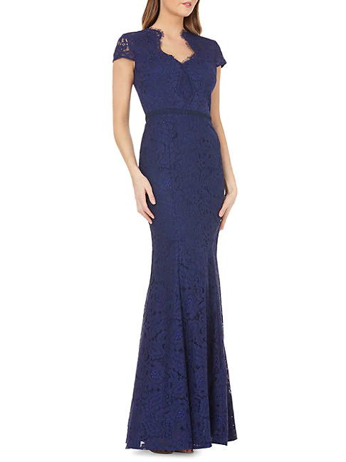 js collections scalloped lace mermaid gown