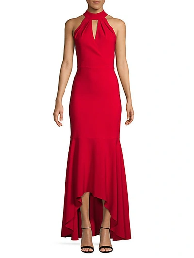 Laundry By Shelli Segal Sleeveless High-low Gown In Wine