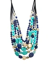 ALEXIS BITTAR 10K GOLDPLATED, LEATHER & CRYSTAL MULTI-STRAND BEADED NECKLACE,0400012125707