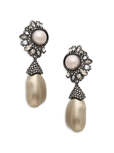 Alexis Bittar 10mm Freshwater Peacock Pearl & Faux Shell Pearl Crystal Drop Earrings