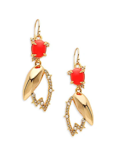 Alexis Bittar 10k Goldplated & Crystal Abstract Drop Earrings
