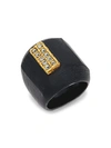 ALEXIS BITTAR 10K GOLDPLATED, LUCITE & CRYSTAL RING,0400012131490