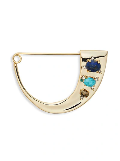 Alexis Bittar 10k Goldplated & Multi-stone Tapered Brooch