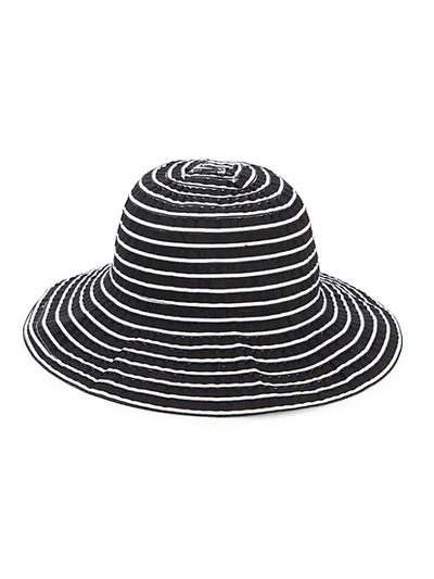 San Diego Hat Company Striped Cloche Hat In Navy White