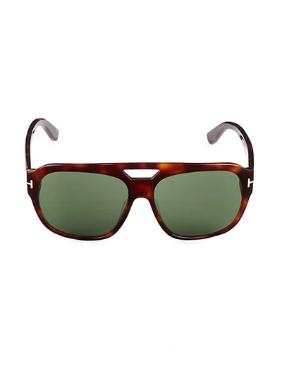 Tom Ford 61mm Browline Square Sunglasses In Dark Havana