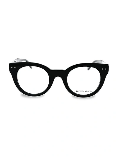 Bottega Veneta 47mm Oval Optical Glasses In Black