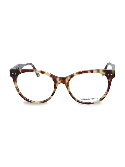 Bottega Veneta 52mm Cat Eye Optical Glasses In Havana